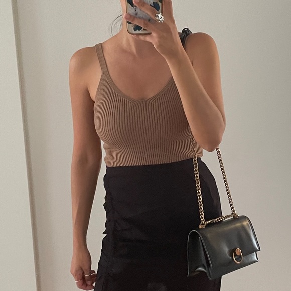 Abercrombie A&F ottoman Ribbed Bodysuit, tank top, Tan Brown XS - Picture 4 of 4